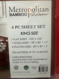 Metropolitan Bamboo Deep Pocket 6 Piece Sheet Sets